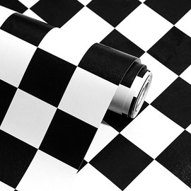 Modern Peel and Stick Wallpaper Black and White Mosaic Checkered Contact Paper 17.7"x78.8" Self Adhesive Lattice Wallpaper Removable Decorative Wallpapers for Bedroom Countertops Cabinet Vinyl Roll