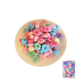 100PCS Colorful Fluffy Hair Ties,Soft, Cute & Versatile Hair Accessories for Every Occasion, Toddler Hair Elastics Kids Seamless Elastic Hair Bands Kids Hair Ties Mini Ponytail Holders for Girls and Kids