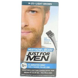 6 Pack Just For Men Easy Brush In Mustache & Beard Color, Light Brown M-25 11509049025