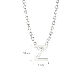 Aeon Alphabet Initial Letter Jewelry Necklace - Z | 925 Sterling Silver 3D Necklace | Adjustable 16-18 Inch Silver Chain | Polishing Cloth, Sterling Silver