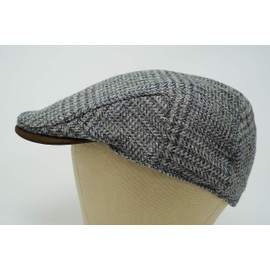 Borges & Scott The Sloan - Irish Tweed and Nubuck Leather Flat Cap - Easy Grey - Medium