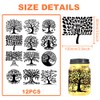 BEUNITONE 12pcs PVC Tree of Life Silhouette Cutouts Decals Tree
