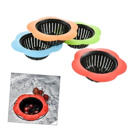Operitacx 4Pcs Plastic Sink Strainer Clogging Kitchen Filter with Flower Design Durable and Easy to Clean for Drains Hair and Residue Catcher