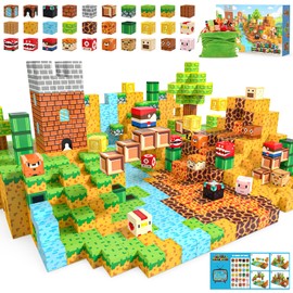 Fuwidvia Magnetic Blocks - 100PCS Magnets Cubes, Magnetic Building Blocks STEM Montessori Sensory Toys for 3 4 5 6 7 8-13 Year Old Boys Girls Birthday for Kids