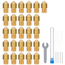 KEAcvise 26 pcs 0.4mm mk8 Brass nozzles with Needles and DIY Tools for Neptune 3 pro, Neptune 3 max, Neptune 3 Plus - high Compatibility 3D Printer hotend nozzles