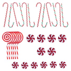 ZPSOSPZ Christmas Tree Hanging Decoration,30PCS Acrylic Candy Canes Lollipop Christmas Tree Decorations White and Red Xmas Candy Ornament for Xmas Party Christmas Home Decoration