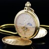 Tiong Vintage Mechanical Pocket Watch with Chain Double Hunter Unique