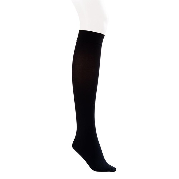 JOBST Opaque Knee High with SoftFit Technology Band, 30-40 mmHg Compression Stockings, Closed Toe, Large, Classic Black