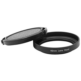 vhbw Lens Hood Compatible with Panasonic Lumix G, G1, GF1, GH1 46 mm Lens - Black Metal Round
