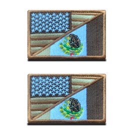 2 Packs USA American United States Flag/Mexico Flag Patch Embroidered Hook and Loop National Applique Emblem, Tactical U.S.- Mexico Friendship Flag Patch for Uniform Clothes Bags Cap Team