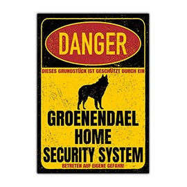 Groenendael Sign Danger Security System Door Sign Dog Sign Warning Sign Dog Safety Sign Dog Private Property Dog Warning Warning