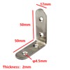 (20 Pieces) 50x50x2mm Angle Connector Corner Brackets (Thickness 2mm) Stainless