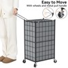 WOWLIVE Laundry Hamper with Wheels,Metal Wire Frame Rolling Laundry Basket