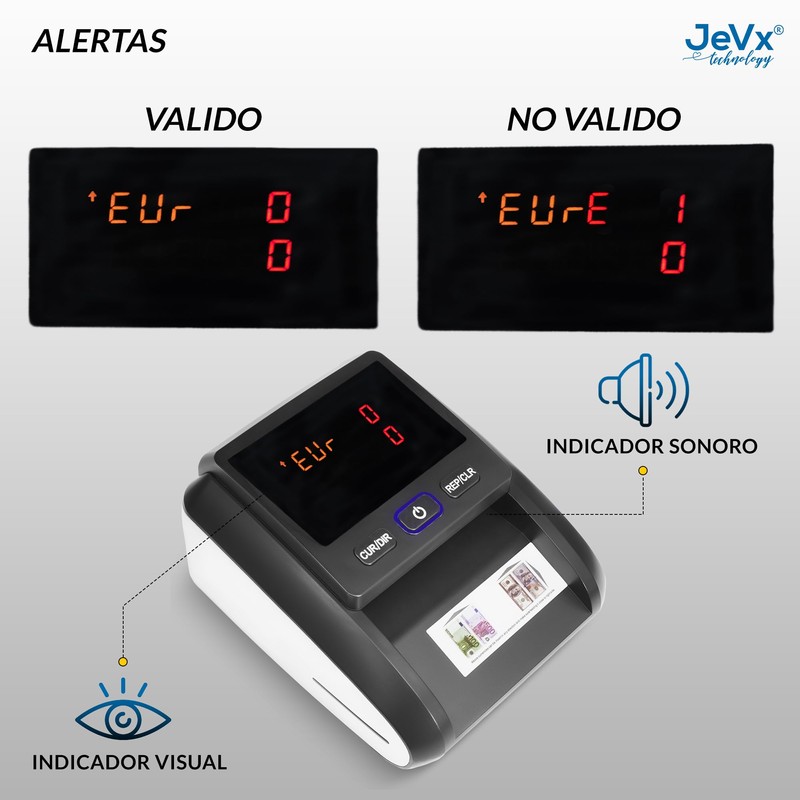 JEVX Counterfeit Money Detector and Counter Automatic Give Ticket in