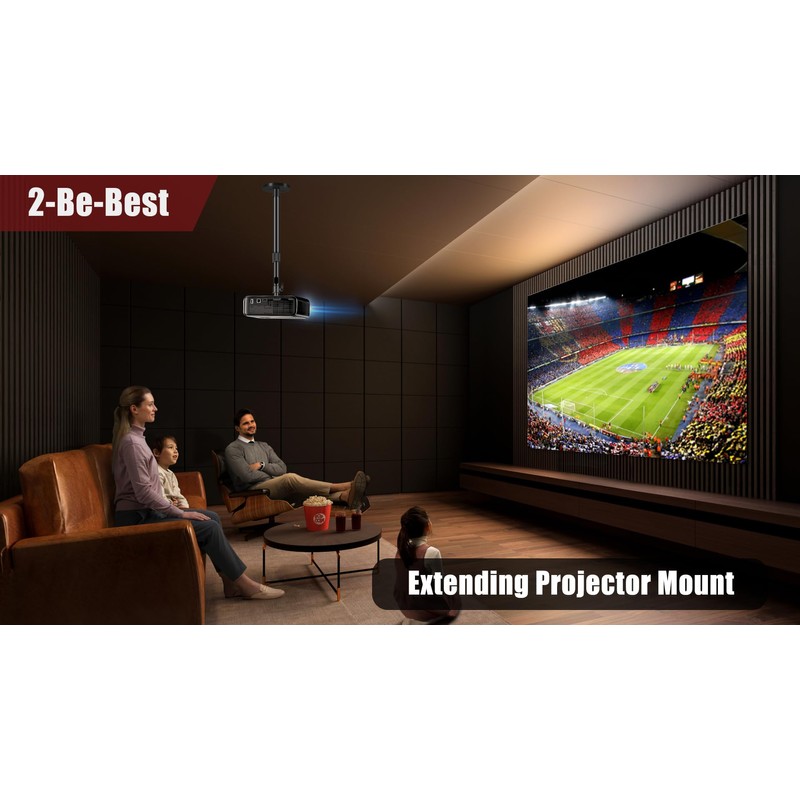 Ceiling Projector Mount Bracket, 360° Rotation & 90° Tilt Adjustable,