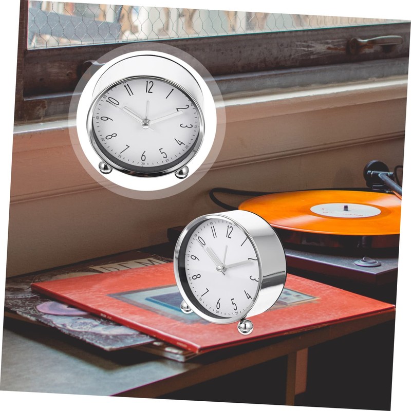 Mobestech Silent Alarm Clock Metal Digital Clock for Bedside Table