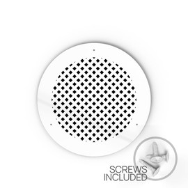 SABA Home Decor Round Air Vent Cover - Acrylic Plexiglass Grille, Return and Register White Finish Decorative Covers for Walls & Ceilings NOT for Floors, Giovanna (6" Duct (7.5 Overall) Screws)