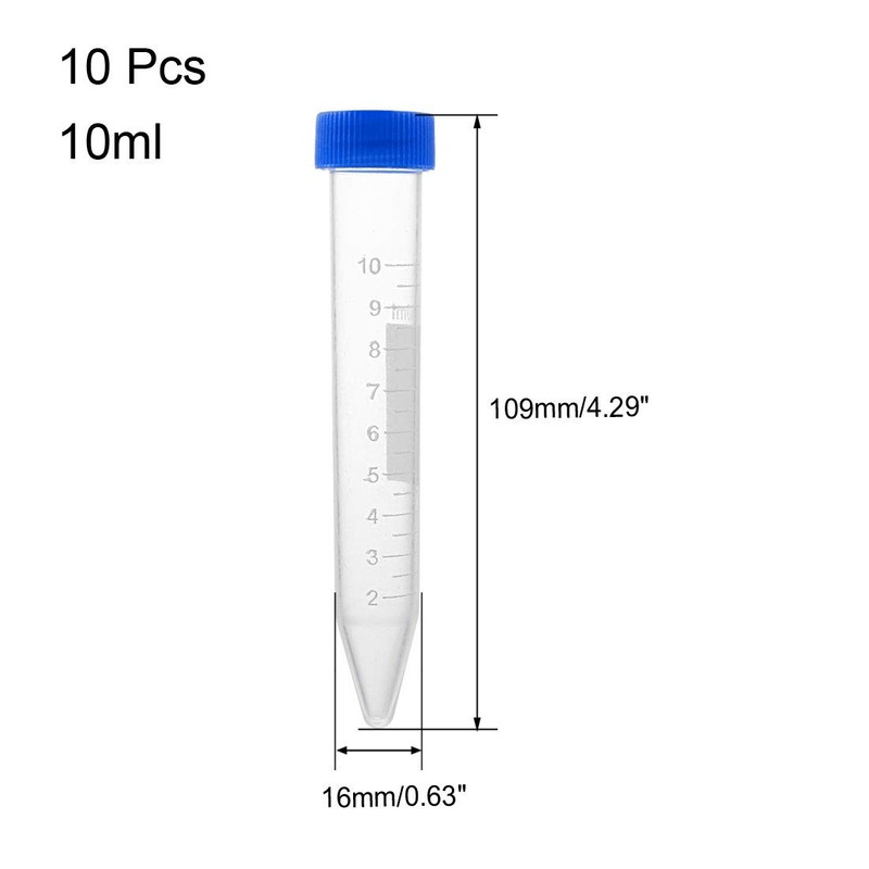 sourcing map Pack of 10 10 ml Plastic Centrifuge Tube