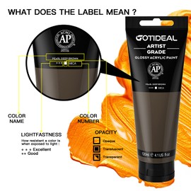 GOTIDEAL Metallic Acrylic Paint Pearl Deep Brown Tubes(120ml, 4.1 oz) Non Toxic Non Fading,Rich Pigments for Painters, Adults & Kids, Ideal for Canvas Wood Clay Fabric Ceramic Craft Supplies