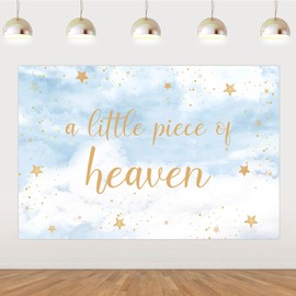 Sursurprise 5x3ft A Little Piece of Heaven Baby Shower Backdrop Banner Photography Background Photo Props for Heaven Sent Heavenly On Cloud 9 Baby Shower Decorations Party Supplies