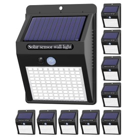 10 Pack Outdoor Solar Lights, 3 Modes/100LED Wireless Solar Security Lights with Motion Sensor - IP65 Waterproof, Suitable for Front Door, Backyard, Garage, Deck