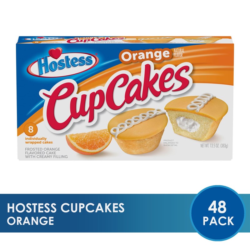 Hostess Orange Flavored Cupcakes (Pack of 48)