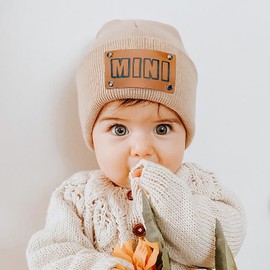 imKutie Baby Winter Hat, Stylish Mini Newborn Infant Boy Girl Soft Warm Knitted Beanie Hat Ski Cap for 0-6 Years Beige