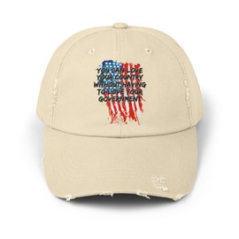 Generic Libertarian Distressed Hat Anti Government Uncle Sam Liberty Freedom Mises Rothbard Austrian Economics (Cotton Twill, Stone)