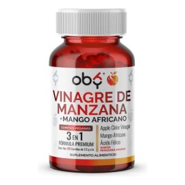 Gomitas Vinagre Manzana Quemador Grasa + Mango Africano y Acido Folico | Control de Antojos y Digestion Ligera | Vitaminas Mujer y Hombre | Oby Suplem