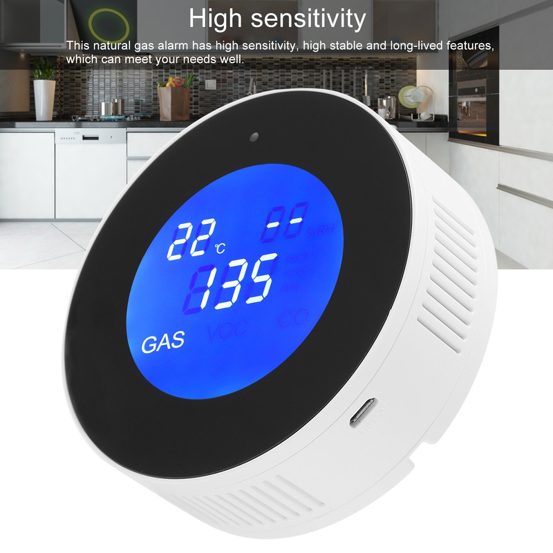 WIFI Natural Gas Detector Alarm WallMounted Leakage Sniffer AC