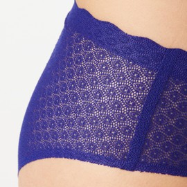 Sloggi Women's Zero Feel Lace High Waist Brief Briefs, Blue Ink