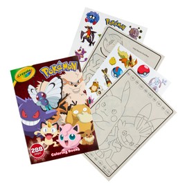 Crayola Giant Pokemon Coloring Book (288 Pages), 2 Sticker Sheets, Coloring Book for Kids & Adults, Travel Activity, Pokemon Gift for Kids, 3+