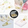 50PCS Small Gold Paper Clips, Multi-Purpose Metal Wire Hollow Invoice