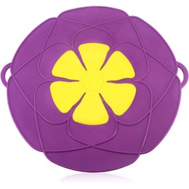 Sprint4deals Purple Silicone Pot Lid Spill Stopper – Reusable Boil Over Guard for Pots and Pans, Heat-Resistant Kitchen Gadget Tool, Anti-Overflow Cover