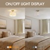 HILUXIA 13 Inch Linen Pleated Semi Flush Mount Ceiling Light