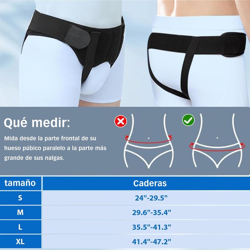 Cinturón de Soporte para Hernia, Viene con Dos Almohadillas de