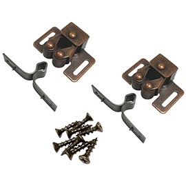 Heavy Duty Double Roller Catch, Antique Copper - 2 Sets