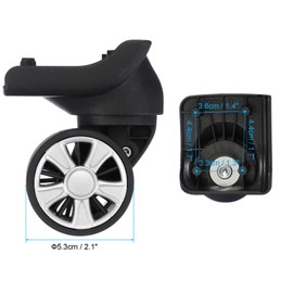 PATIKIL Luggage Wheels Replacement, 1 Pair Suitcase Wheels Caster Repair for Left & Right Swivel Wheel, Black (3.6x4.4x3.3x4.4/1.4x1.7x1.3x1.7 inch)