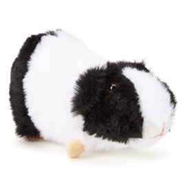 Zappi Co 100% Recycled Black White Guinea Pig Plush Toy (15cm Length) Stuffed Soft Cuddly Eco Friendly Black Dutch breed Fur for Newborn
