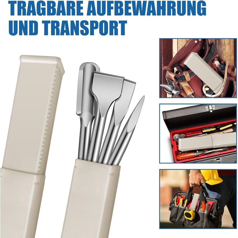 HYCHIKA SDS Plus Chisel Set - 4-Piece Consists of 40