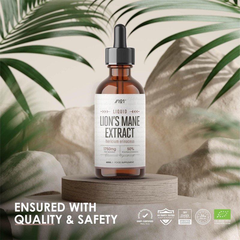 Lion’s Mane Extract Liquid Drops 1750mg - High Strength 50%