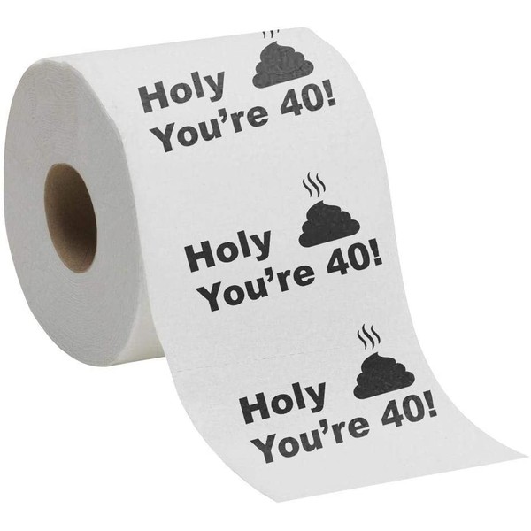 40th Birthday Gift Present Toilet Paper - Happy Fourtieth 40 Prank Funny Joke Present - Novelty Great Hilarious Gag Laugh