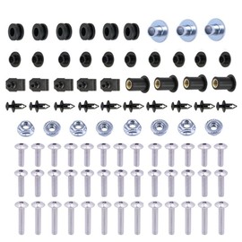Possbay Motorcycle Fairing Bolt Kit, Stainless Steel + Plastic, Silver + Black, Fastenings Clips Grommets Set for Honda CBR600RR F5 2003-2006