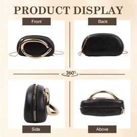 WOJVVK Black Clutch Purses for Women Formal, PU Leather Party Evening Handbags