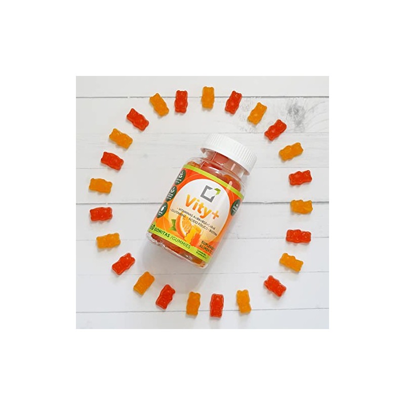 Vity+| 60 gomitas sin azúcar multivitamínicas, pack 2x1