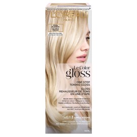 L'Oreal Paris Brillo de cabello tonificante en un solo paso, para uso en casa, aumenta el brillo, mejora el color, acondicionamiento, neutralización de latón, sin daños, sin mezcla, sin amoniaco, sin parabenos, 4 onzas líquidas (paquete de 1)