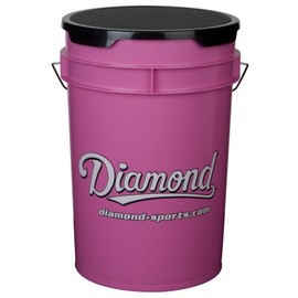 Diamond 6-Gallon Ball Bucket with Lid, Pink