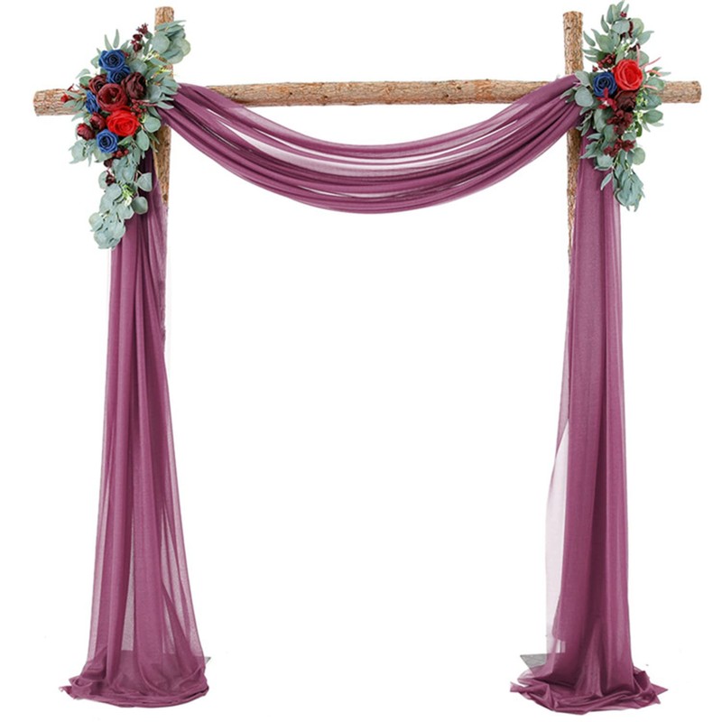 Wedding Arch Drapes Deep Pink Sheer Backdrop Curtains Rose Pink