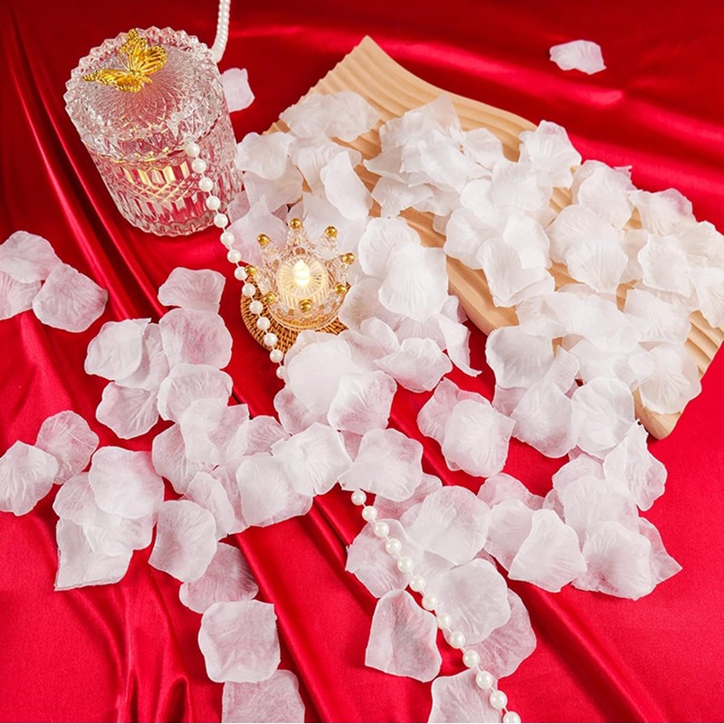 2000Pcs White Rose Petals Artificial Flower Petals for Valentine's Day