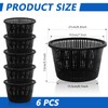 Hydroponic Mesh Net Pots, 6 Pieces, Black Plastic Garden Baskets